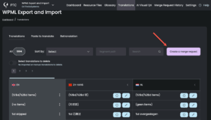 Creating a merge request in PTC