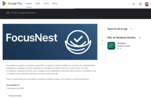 An app on the Google Play Store translated into Spanish