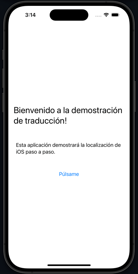 iOS app in Spanish