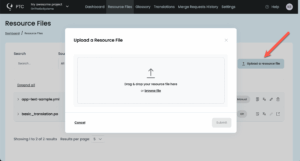 Uploading a resource file for translation