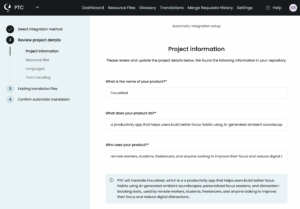 Providing PTC with project context