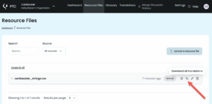 Downloading translations in PTC