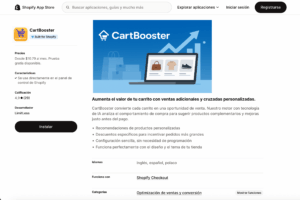 An app store listing in Spanish