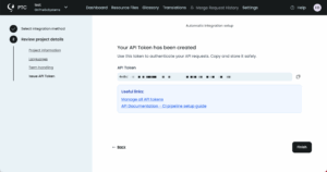Getting the PTC API token from project setup