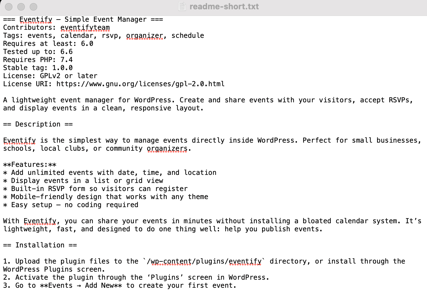 README file in English