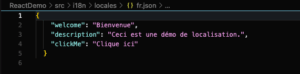 Translated content for a React app