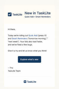 Product email in English