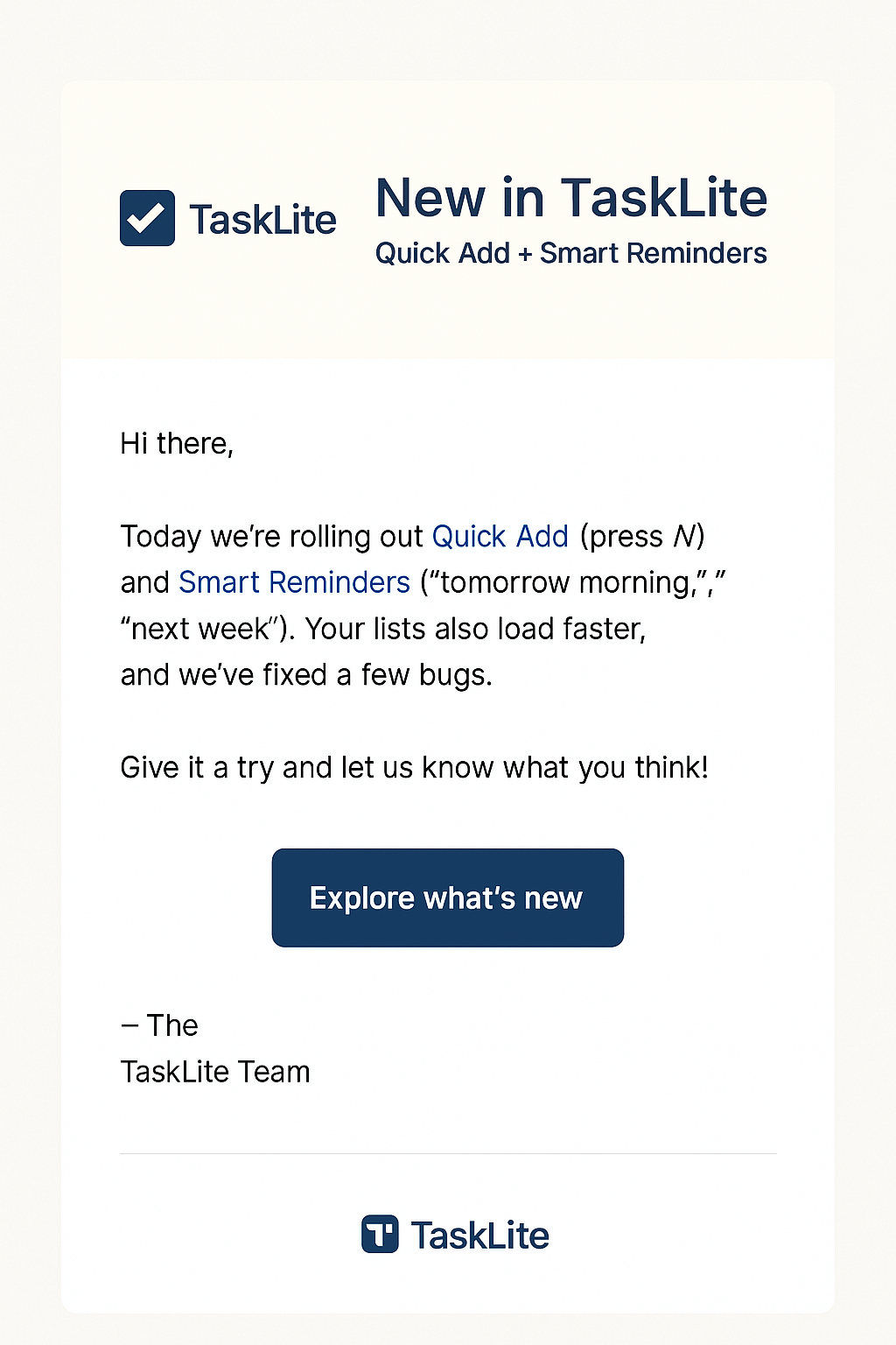 Product email in English