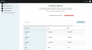 Importing a WPML glossary to PTC

