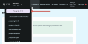 Creating a new project in PTC