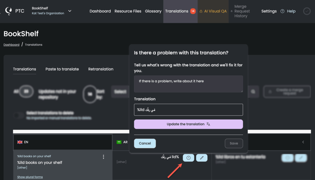 Informar de incidencias en PTC