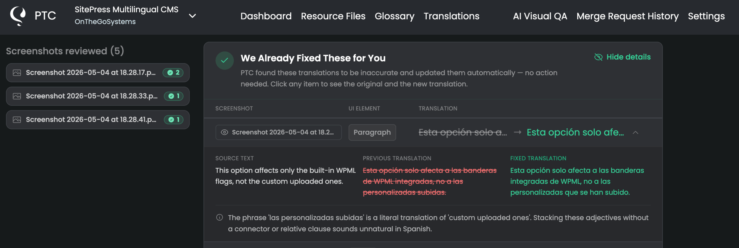 ptc-automatically-fixed-issue-visual-qa-png PTC Visual QA