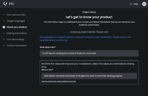 PTC corrects product context